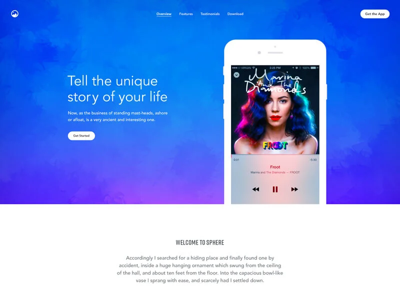 Sphere Landing Page